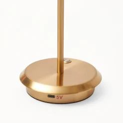 Tall Rechargeable Lamp With Blue Lotus Lampshade