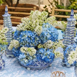 Three Piece Chinoiserie Vase