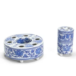 Three Piece Chinoiserie Vase