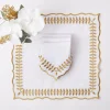 White & Gold Laurel Napkins (Set Of 4)