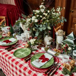 White Embroidered Skier Napkins (Set Of 4)