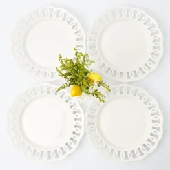 White Lace Dinner Plates (Set Of 4)