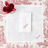 White Linen Xoxo Napkins (Set Of 4)
