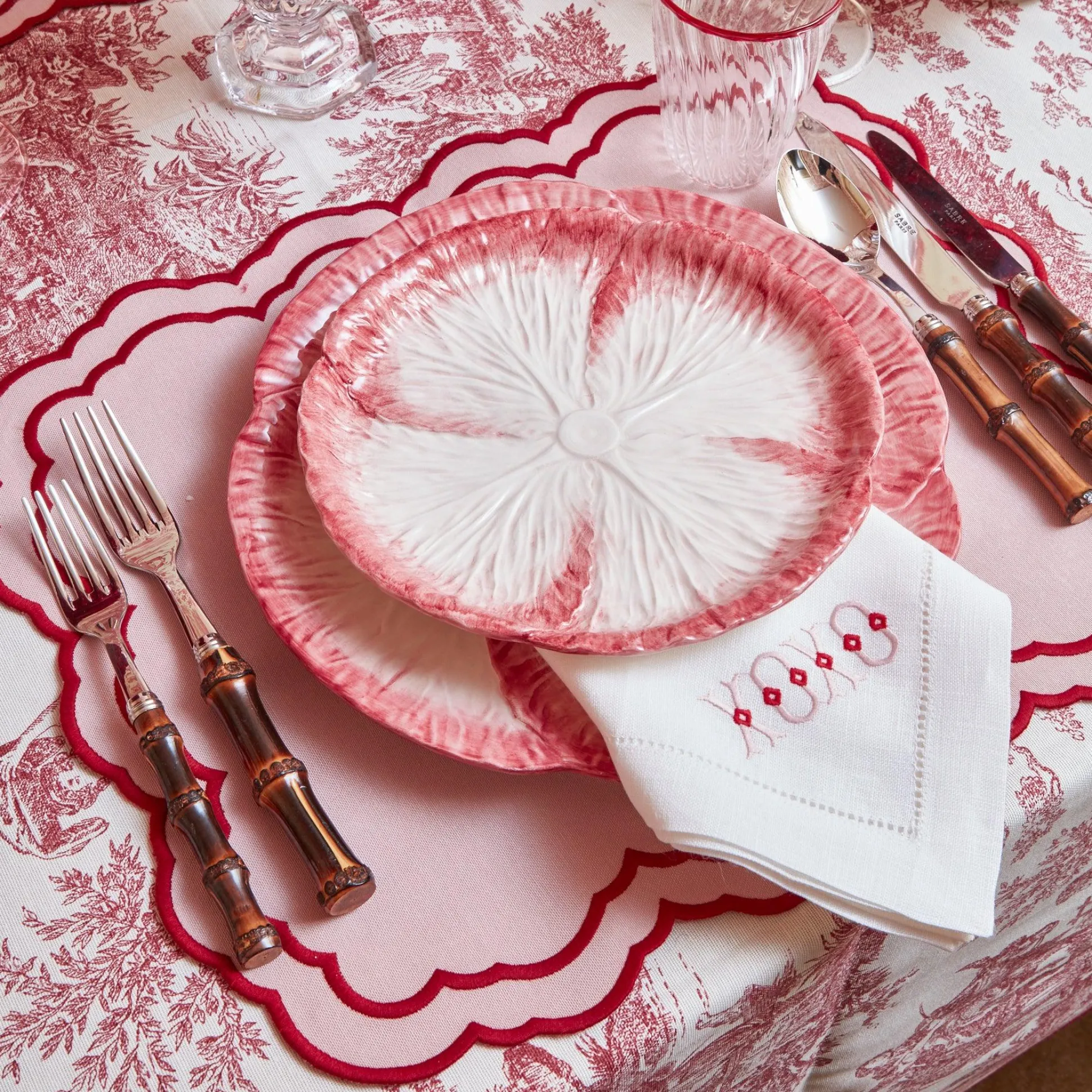 White Linen Xoxo Napkins (Set Of 4)