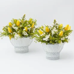 White Metal Planter