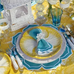 White Rattan Charger Plates (Set Of 4)