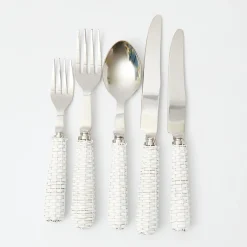 White Rattan Cutlery (5 Piece)