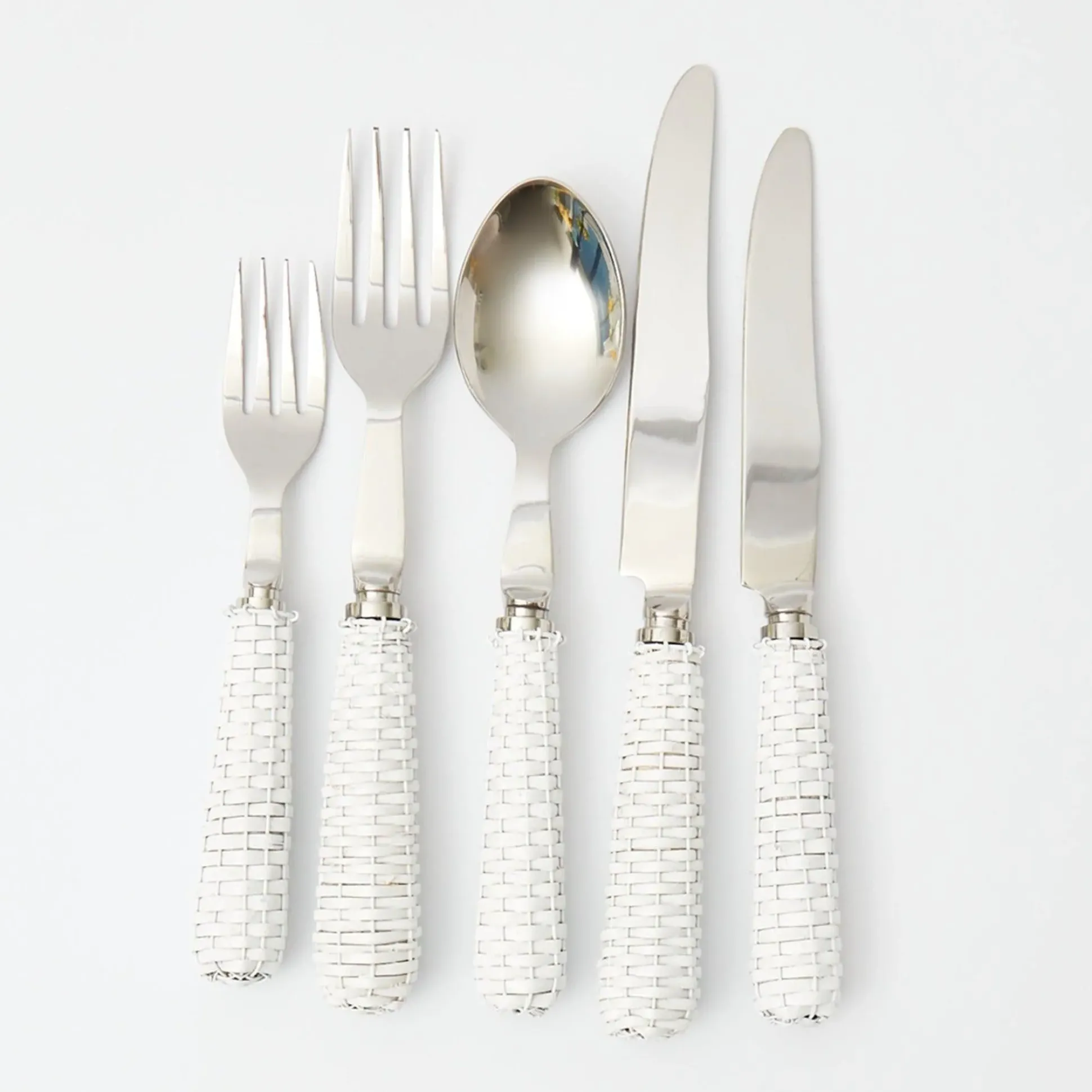 White Rattan Cutlery (5 Piece)