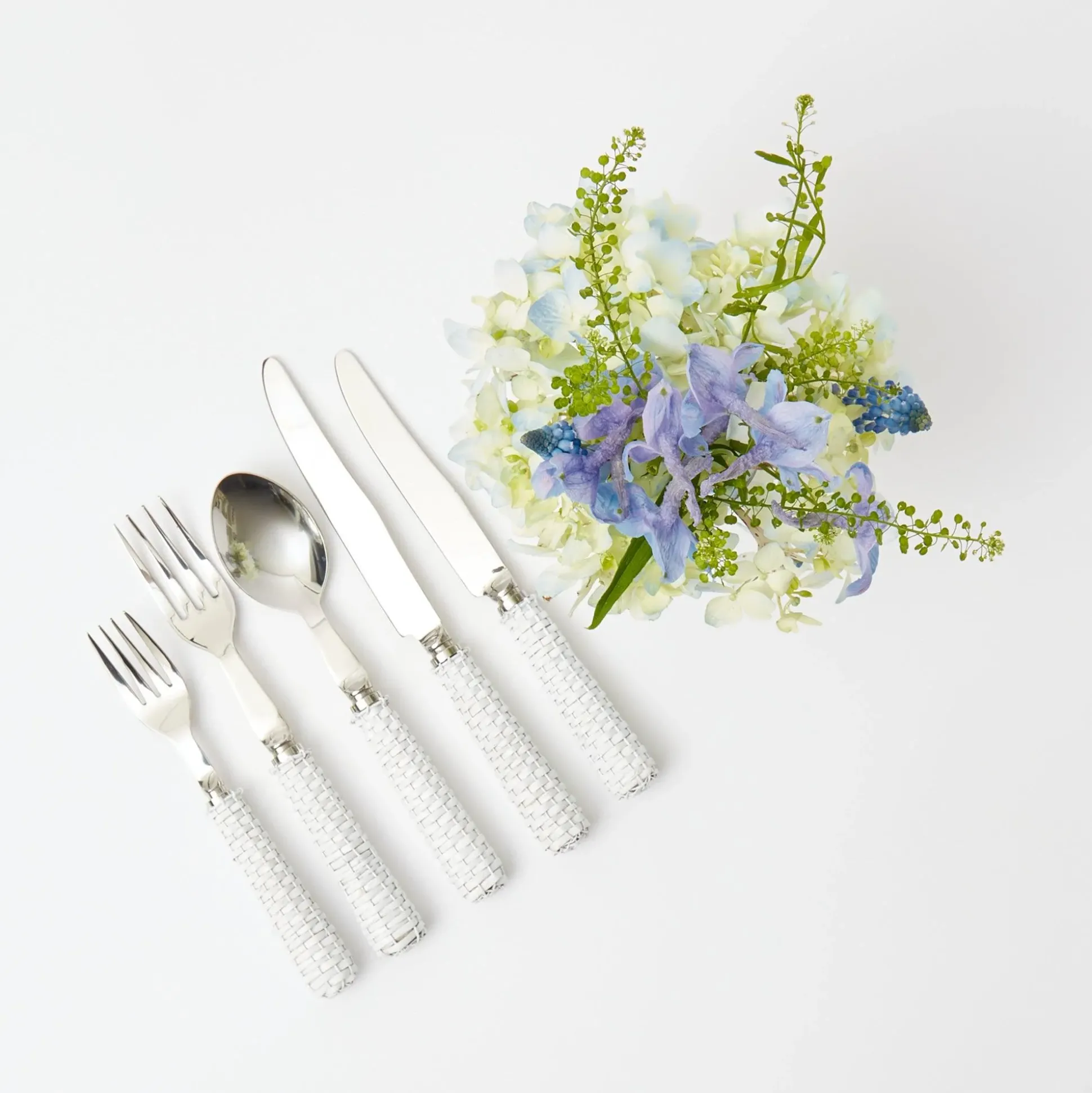 White Rattan Cutlery (5 Piece)