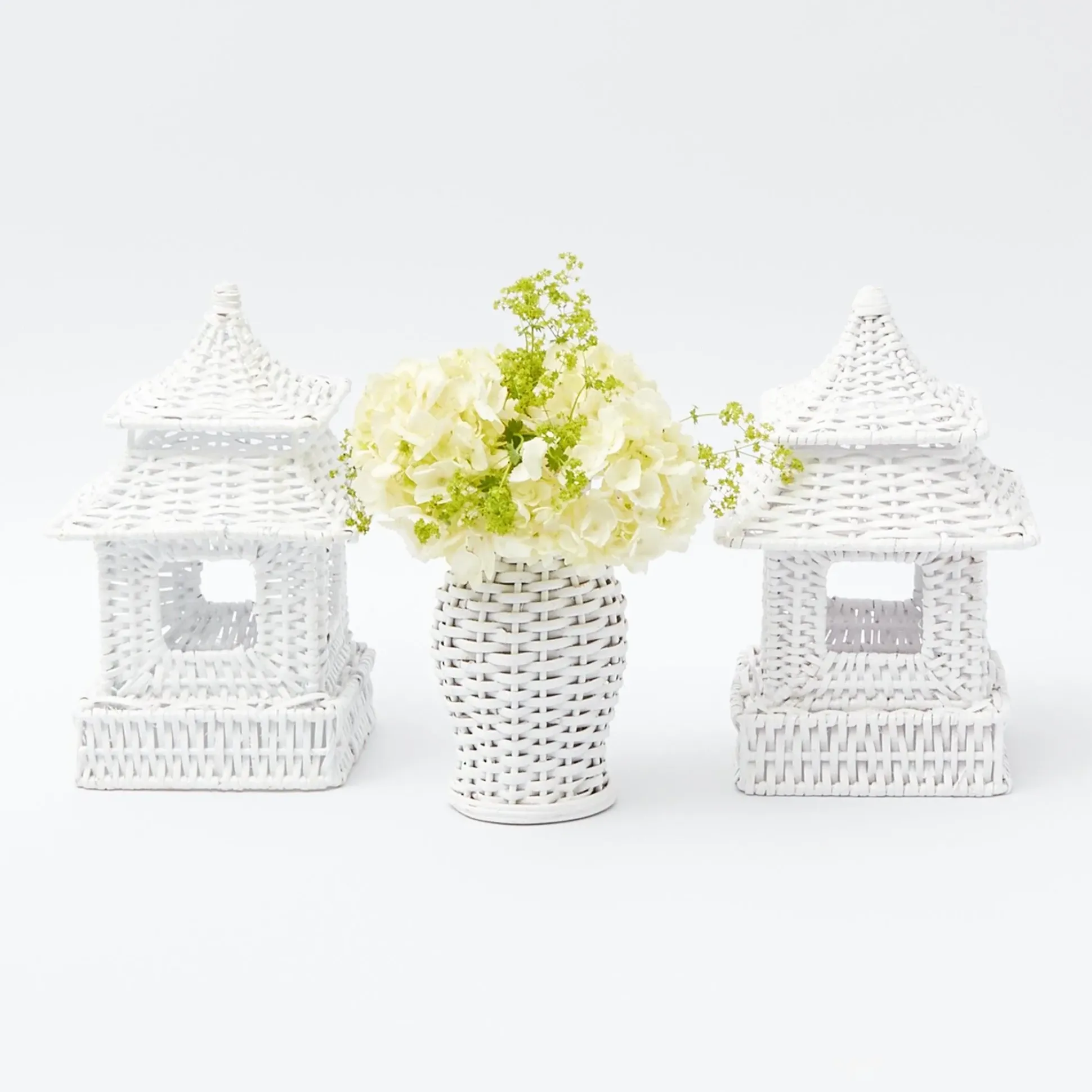 White Rattan Decoration Set