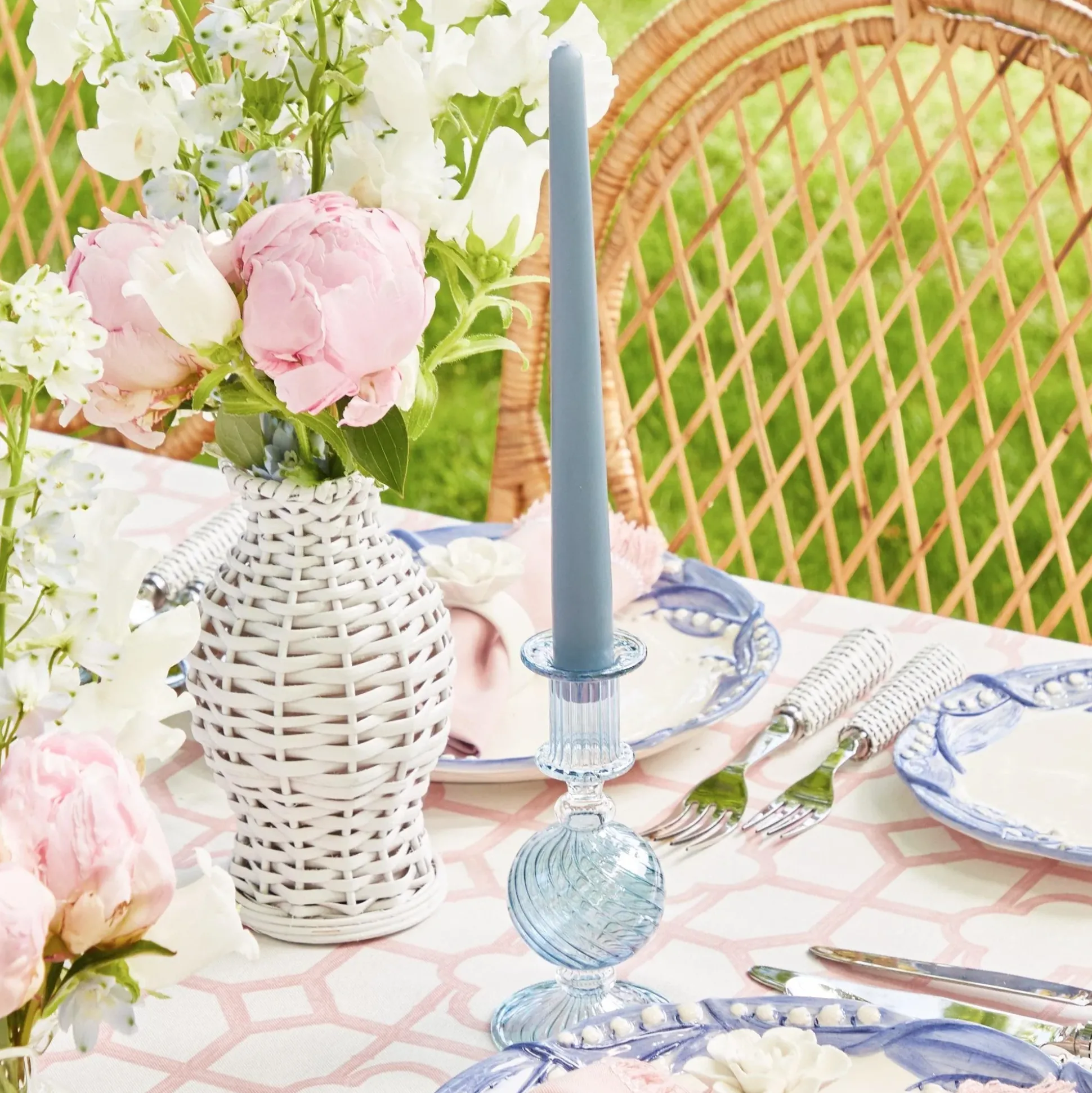 White Rattan Decoration Set