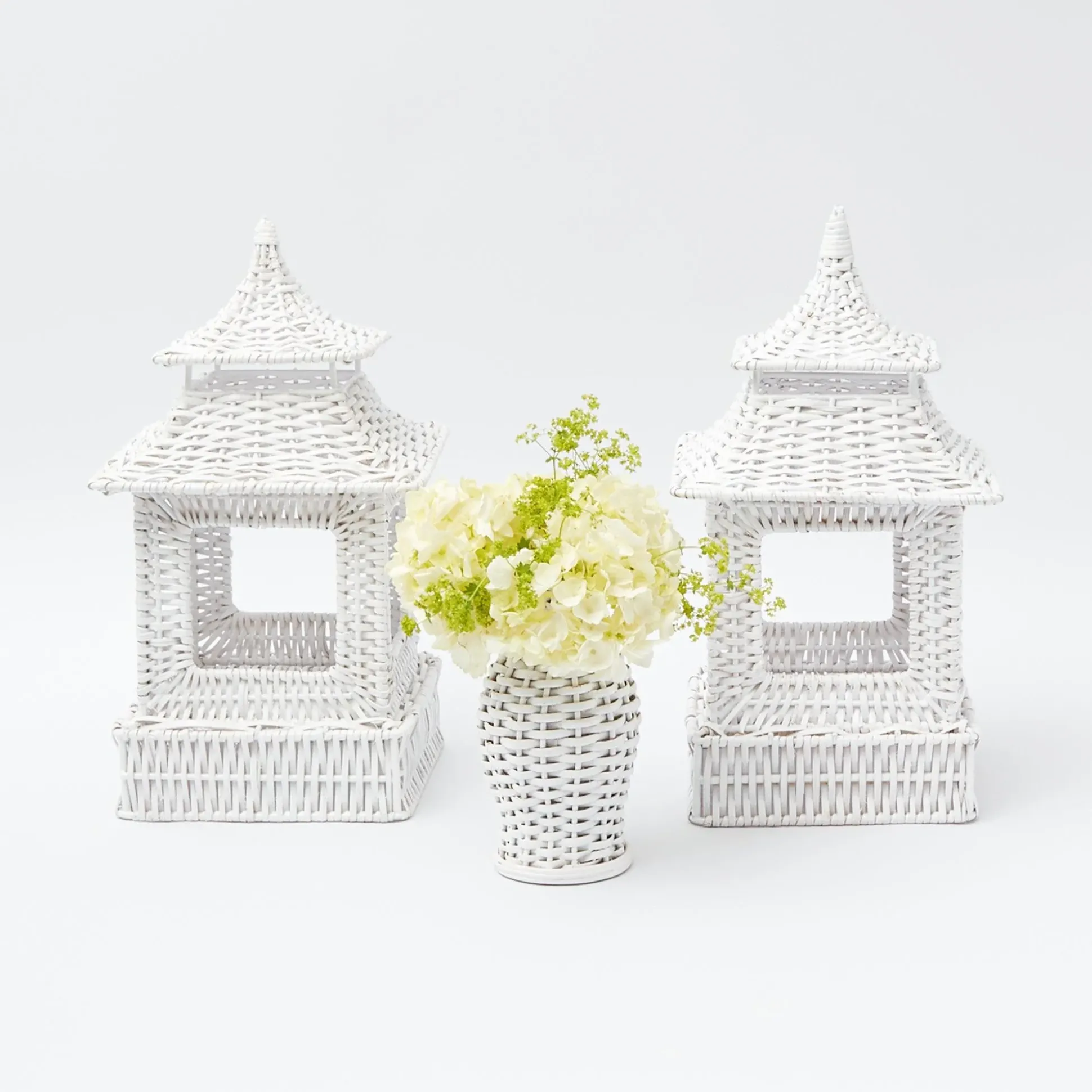 White Rattan Decoration Set