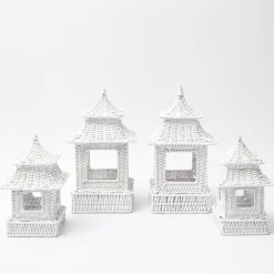 White Rattan Decoration Set