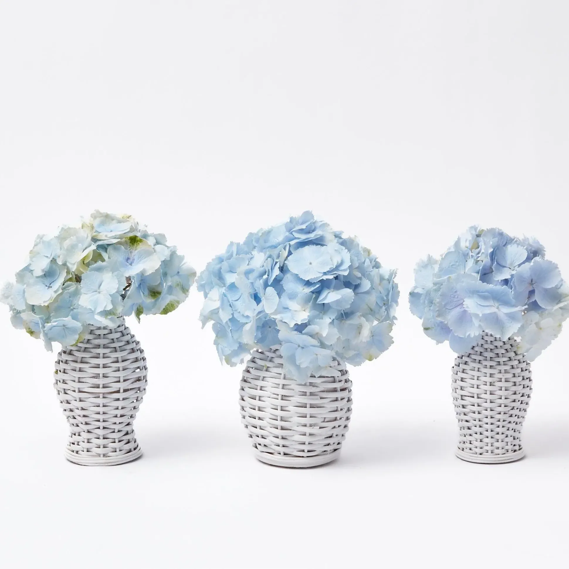 White Rattan Vase (Set Of 3)