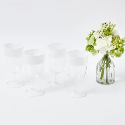 White Ribbon Water & Wine Glassware Set