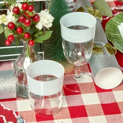 White Ribbon Water & Wine Glassware Set