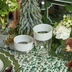 White Ribbon Water & Wine Glassware Set