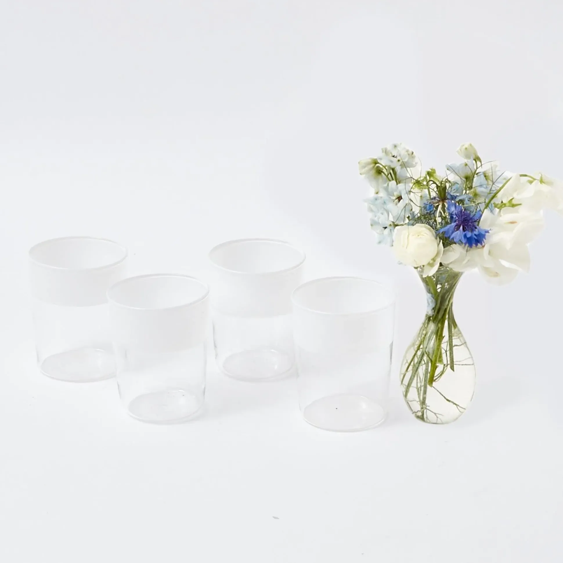 White Ribbon Water Glasses (Set Of 4)