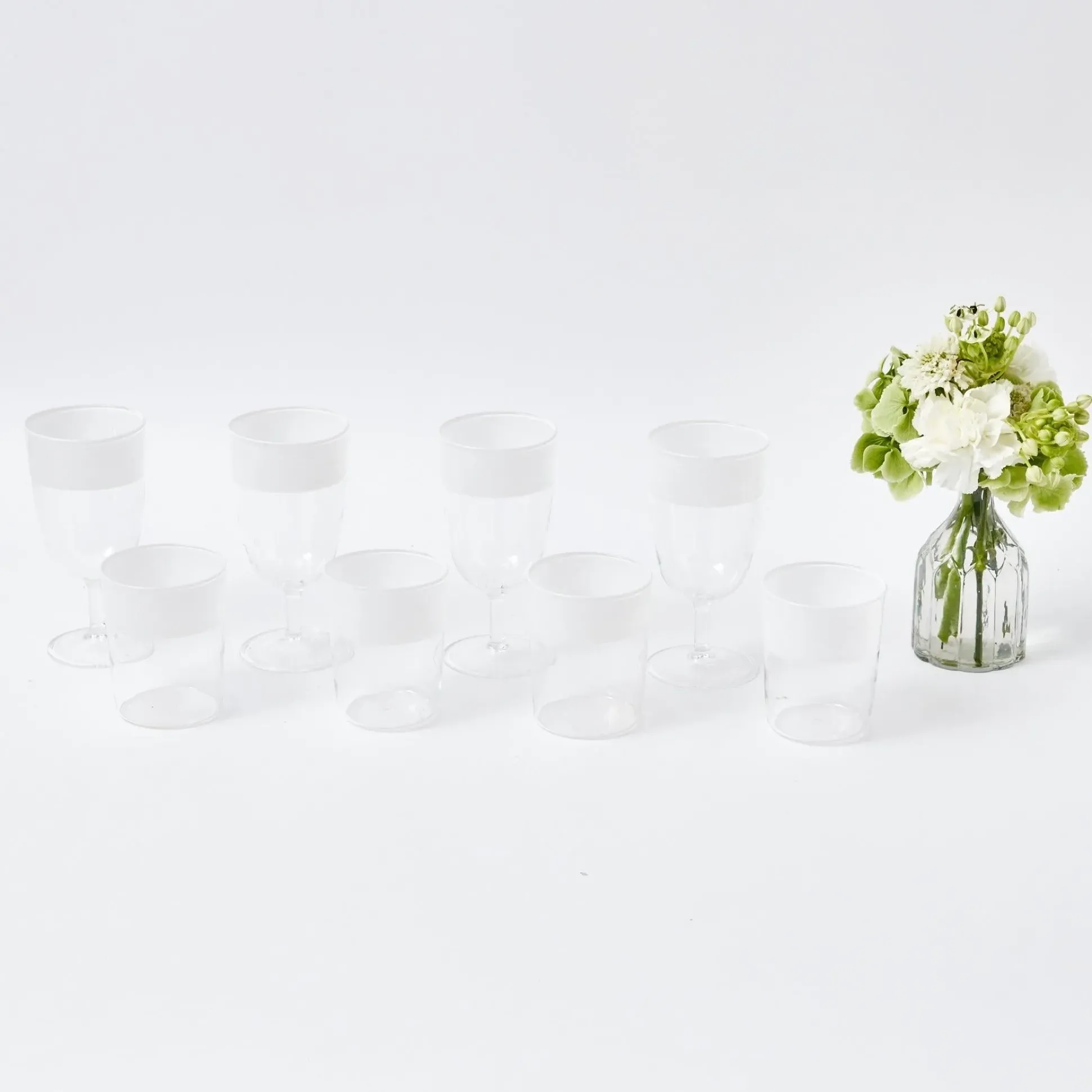 White Ribbon Water Glasses (Set Of 4)