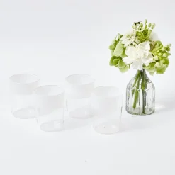 White Ribbon Water Glasses (Set Of 4)
