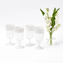 White Ribbon Wine Glasses (Set Of 4)