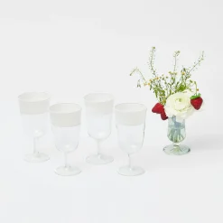 White Ribbon Wine Glasses (Set Of 4)
