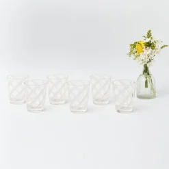 White Swirl Outdoor Glasses (Set Of 6)