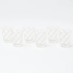 White Swirl Outdoor Glasses (Set Of 6)