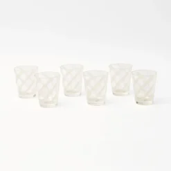 White Swirl Outdoor Glasses (Set Of 6)