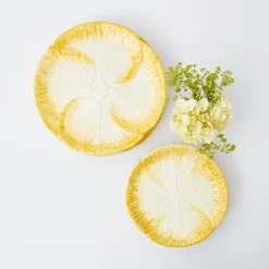 Yellow Capri Lettuce Starter Plates (Set Of 4)