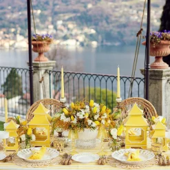 Yellow Raffia Water Glasses (Set Of 6)