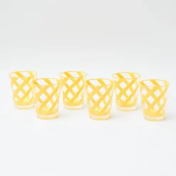 Yellow Swirl Outdoor Glasses (Set Of 6)
